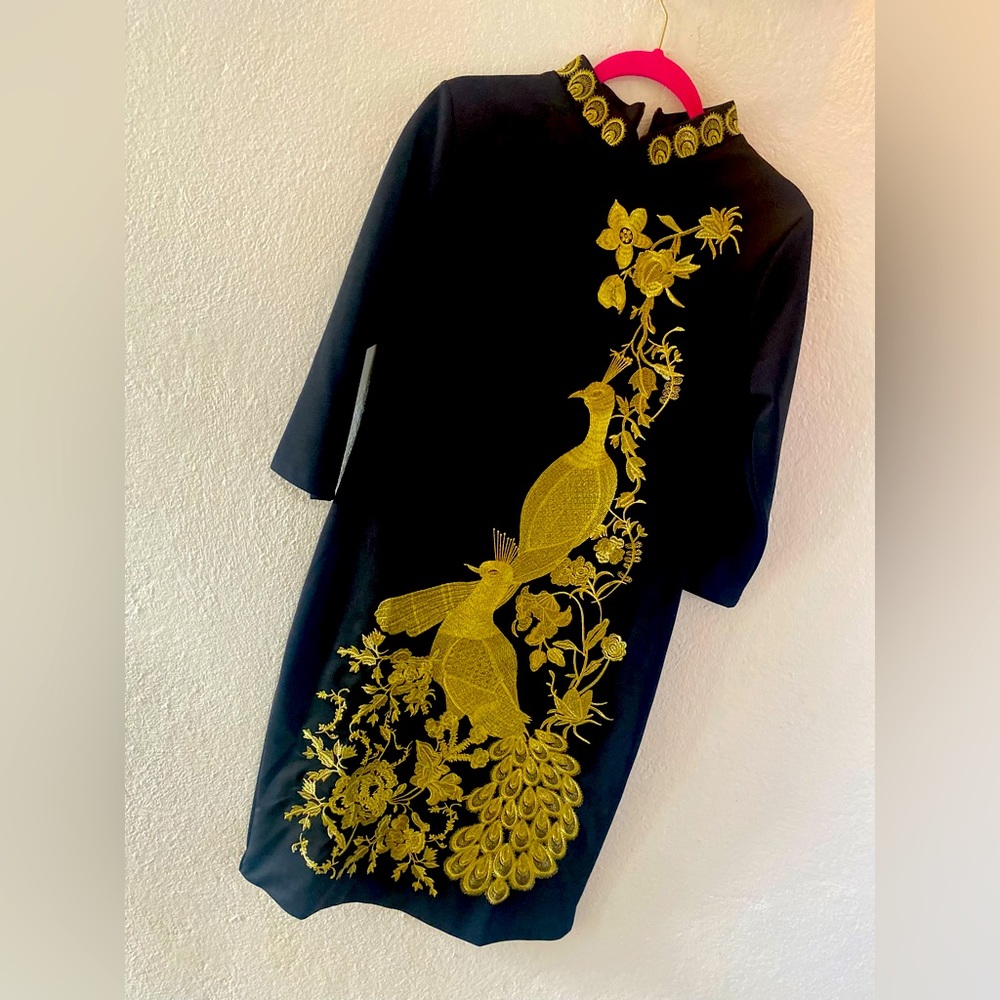 Black turtle neck dress